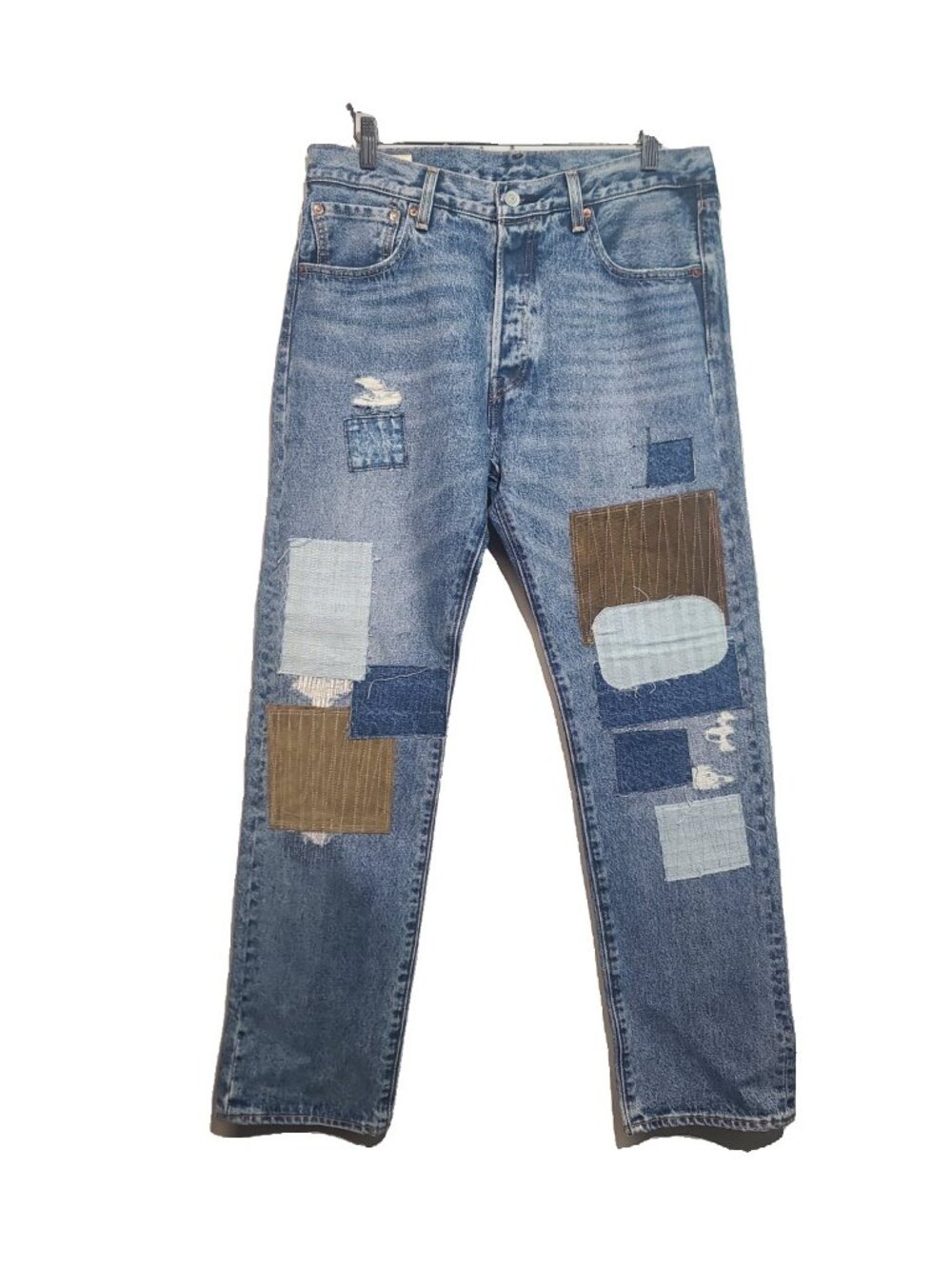 Levi's 501 93' Series Men's Patchwork Straight Jeans Blue Size 33 x 32 EUC